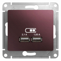 Розетка USB A+A 5В/2,1 А 2х5В/1,05 А механизм Schneider Electric Glossa Баклажановый