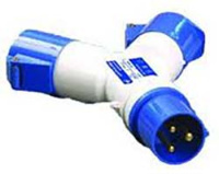 Адаптер двухлучевой 1012 2Р+РЕ 16А 250В IP44 АП-102 DEKraft