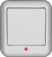 Выключатель 1-клавишный с индикацией 6A изолир. плата накладной в сборе (опт) Wessen Прима Белый