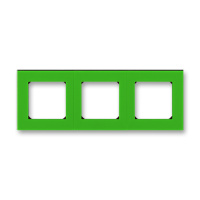 Рамка 3 поста зелёный / дымчатый чёрный ABB Levit