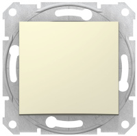 Выключатель 1-клавишный кнопочный 10A Schneider Electric Sedna Бежевый