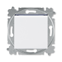 Выключатель одноклавишный белый / дымчатый чёрный ABB Levit