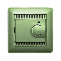 Регулятор теплого пола с датчиком 10A в сборе с рамкой Wessen 59 Шампань