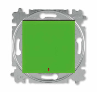 Переключатель одноклавишный с подсветкой контрольная зелёный / дымчатый чёрный ABB Levit