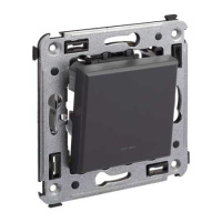 Выключатель 1-клавишный в стену DKC Avanti Черный матовый