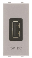 Механизм USB зарядного устройства 1М 2000 mA 5В ABB Zenit Серебристый