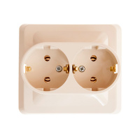 Этюд с/у Двойная Розетка с заземлением без шторок 16А 250B, кремовый, россия SE