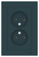 Розетка двойная без заземления 16A в сборе Schneider Electric AtlasDesign Изумруд