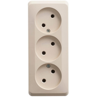 Этюд о/у тройная Розетка без заземления без шторок 16А 250B, кремовый, россия SE