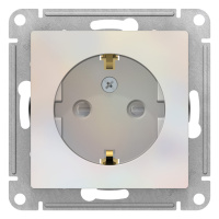 Розетка с заземлением со шторками 16A механизм Schneider Electric AtlasDesign Жемчуг