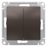 Переключатель 2-клавишный сх.6 10AX механизм Schneider Electric AtlasDesign Мокко