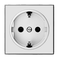 Накладка розетки с заземлением ABB Sky Стекло белое 8588 CB