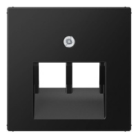 Накладка телефонной/комп (IAE/UAE) розетки 2-ой наклонной Jung A 500 Черный матовый