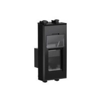 Компьютерная розетка RJ-45 модульная, кат.5е, "Avanti", "Черный квадрат", 1 модуль DKC