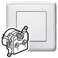 Розетка TV-FM-SAT "звезда" Legrand Cariva Белый