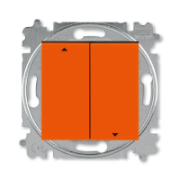 Выключатель жалюзи двухклавишный с фиксацией клавиш оранжевый / дымчатый чёрный ABB Levit