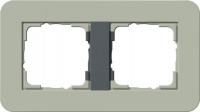 Рамка 2-постовая Gira E3 Серо-зеленый/Антрацит