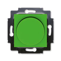Светорегулятор поворотно-нажимной 60-600 Вт R зелёный / дымчатый чёрный ABB Levit