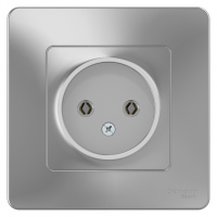 Розетка без заземления без шторок скрытой установки 16A 250В Systeme Electric Blanca Алюминий