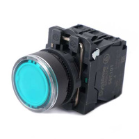 Systeme Electric Кнопка SB5 с подсветкой в сборе модульная 22мм зеленая пластик 24ВDC 1НО+1НЗ