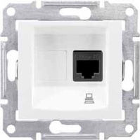 Розетка компьютерная 1-ая RJ45 кат.5e UTP неэкранированная Schneider Electric Sedna Белый