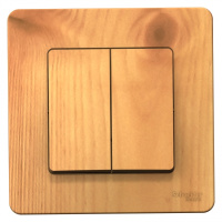 Выключатель 2-клавишный скрытой установки 10A 250B Systeme Electric Blanca Ясень