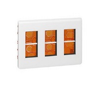 Розеточный блок встроенный 2х4м в сборе белый Legrand Mosaic