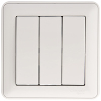 Выключатель 3-клавишный (схема 5) 16A в сборе с рамкой Wessen 59 Белый