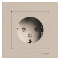 SE AtlasDesign Розетка с заземлением со шторками Песочный 16А в сборе