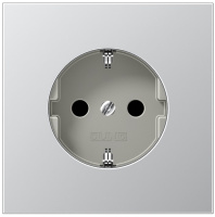 Механизм Розетка с заземлением с защитными шторками безвинт.зажим Jung Алюминий