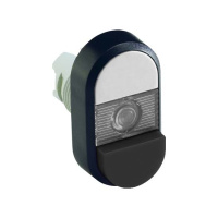 Кнопка двойная MPD17-11С белая/черная-выступающая прозрачная линза с текстом I/O ABB