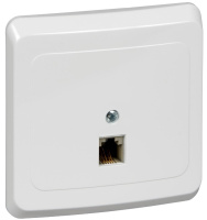 Розетка телефонная 1-ая RJ11 скрытой установки IP20 SE Этюд Белый