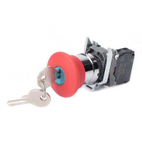 Systeme Electric Кнопка аварийного останова SB4 в сборе 22мм 40мм ключ металл 1НЗ