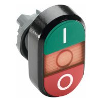 Кнопка двойная MPD2-11R зеленая/красная красная линза с текстом I/O ABB