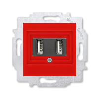 USB зарядка двойная красный ABB Levit