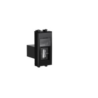 USB 2.0 розетка модульная, тип А-А, "Avanti", "Черный квадрат", 1 модуль DKC