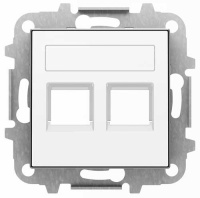 Накладка розетки информационной 2-ой ABB NIE Sky Альпийский белый 8518.2 BL