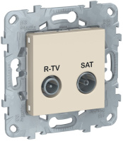 Розетка R-TV/SAT проходная Schneider Electric Unica New Бежевый