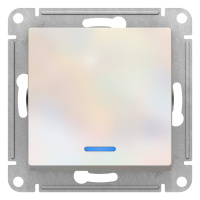 Переключатель 1-клавишный с подсветкой сх.6A 10AX механизам Schneider Electric AtlasDesign Жемчуг