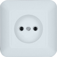 Розетка 1-ая без заземления 10A скрытой установки в сборе (опт) Wessen Прима Белый