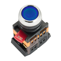 Кнопка с подсветкой синий NO+NC 230В EKF PROxima ABLFS-22