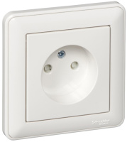 Розетка без заземления в сборе с рамкой Wessen 59 Белый