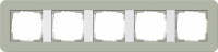 Рамка 5-постовая Gira E3 Серо-зеленый/Белый глянцевый