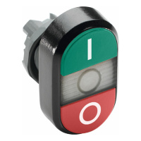 Кнопка двойная MPD2-11С зеленая/красная прозрачная линза с текстом I/O ABB