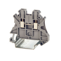 Клемма проходная, винтовой зажим, 2 точки подключения, 4 кв.мм, серая DKC