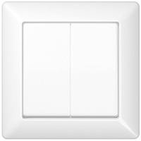 Клавиши с рамкой для сдвоенного выключателя; белые Jung Белый