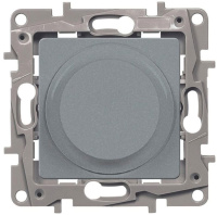 Светорегулятор поворотный без нейтрали 300 Вт Legrand Etika Алюминий