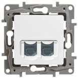 Двойная розетка RJ 45 категория 5е UTP IEK Etika Белый