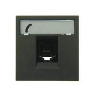 Розетка телефонная RJ12 6 контактов 2 мод ABB NIE Zenit Антрацит N2217.6 AN