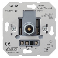 Механизм Светорегулятор электронный Tronic поворотный для л/н г/л 20-360 Вт Gira